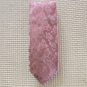 Isaia Rose Silk Tie with Paisley Pattern